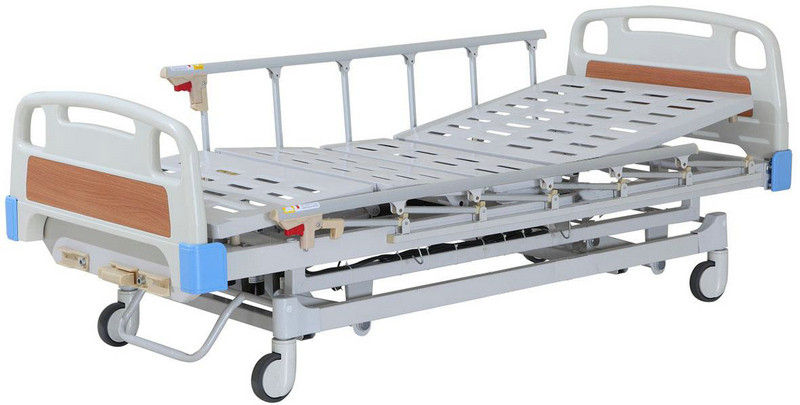 Ranjang rumah sakit Manual yang disesuaikan dengan 3 engkol, Semi Fowler ICU Kulemparkan