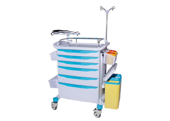 Therapist Rumah Sakit Trolley Ganda Aluminium Alloy Side Columns ABS Body
