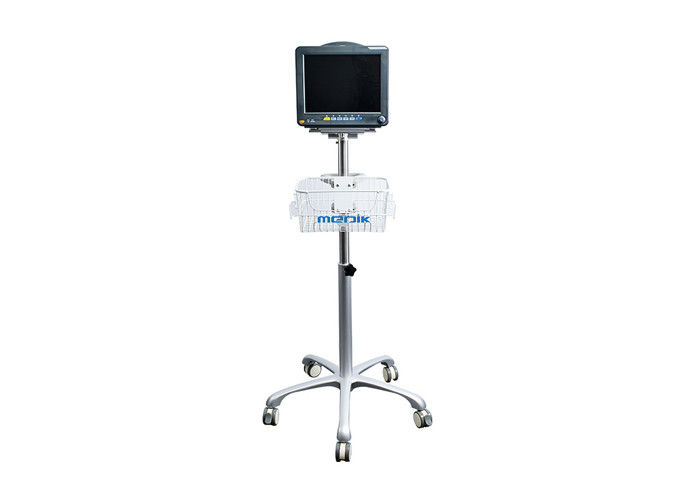 Aluminium Alloy 5 Leg Cardiac Patient Monitor Stand Dengan Keranjang