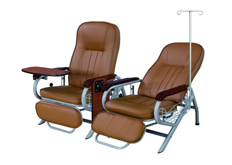 Kursi Furniture Rumah Sakit Manual Kursi Transfusi Dengan Meja Putar