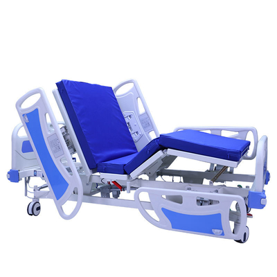 Stainless Steel Peralatan Medis Multifungsi Adjustable 3 Engkol Manual Lipat Tempat Tidur ICU Rumah Sakit