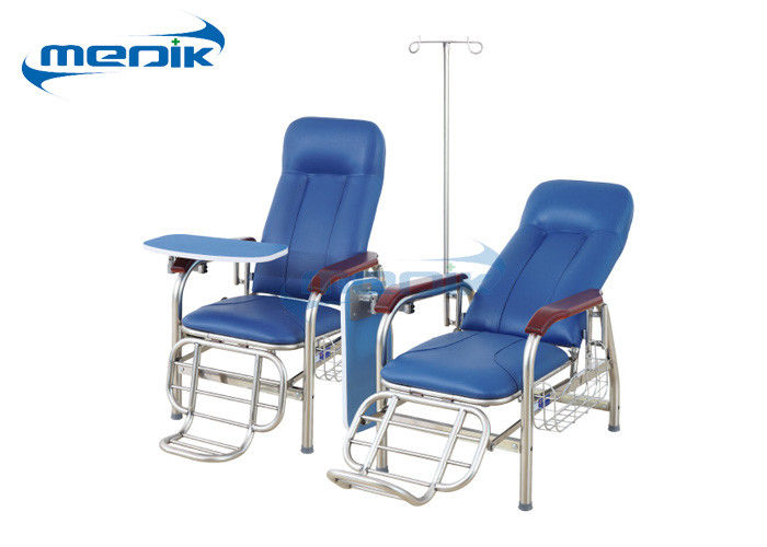 Kursi Furniture Rumah Sakit Adjustable Kursi Transfusi Pasien Dengan Pole IV