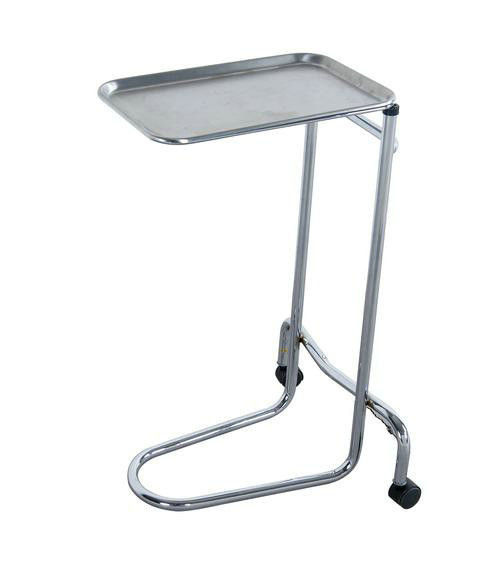 Satu Tray Instrument Trolley Stainless Steel Dengan Tinggi Adjustable Mayo Table