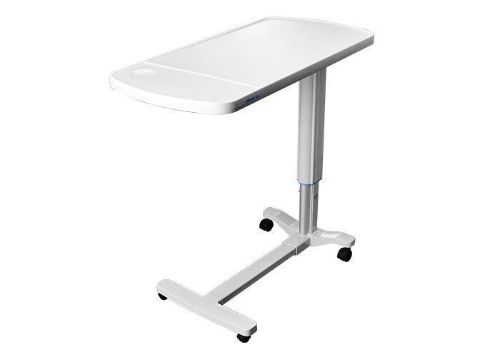 Movable Plastik Medis Overbed Table Dengan Tinggi Ajustable Rumah Sakit Untuk Pasien Gunakan